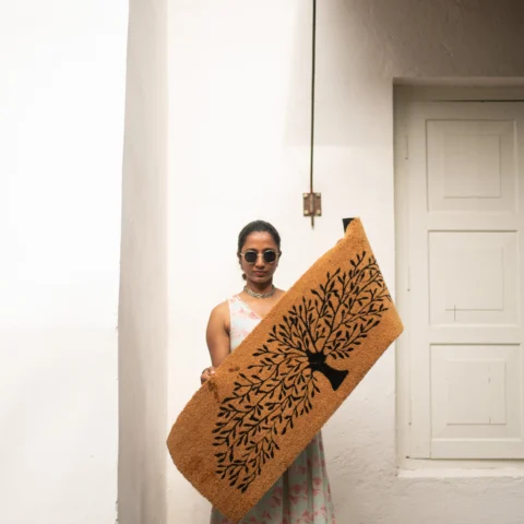 Botanical Tree Design Coir Doormat
