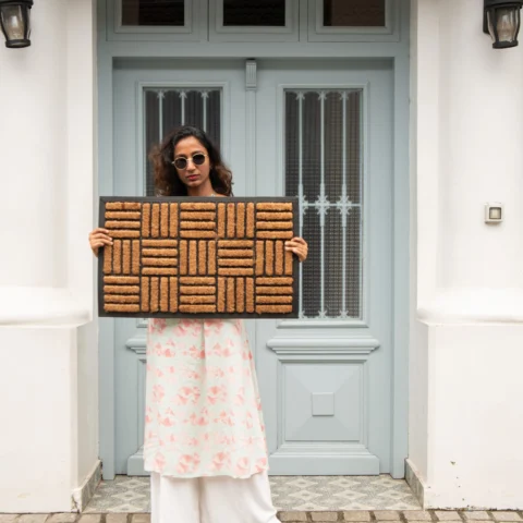 Coir Doormat – Stripes Design
